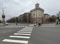 Диагональный пешеходный переход появился в Могилеве