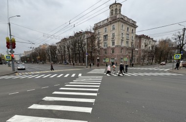 Диагональный пешеходный переход появился в Могилеве