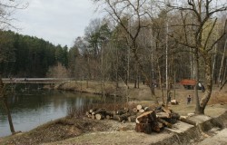 Работы по благоустройству идут в Печерском лесопарке