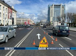 В Могилеве продолжается нанесение дорожной разметки