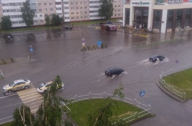 Последствия ночного ливня в Могилеве (видео, фото)